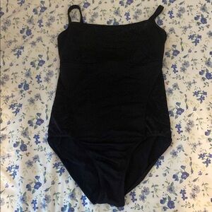 Capezio floral mesh black leotard